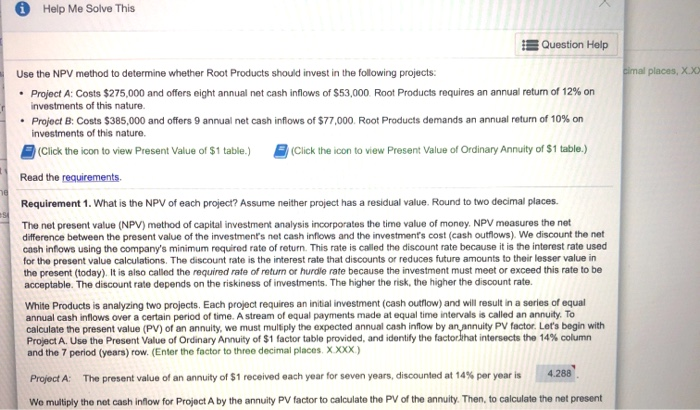 12% on investments of this nature Project Costs $385,000 and offers 9