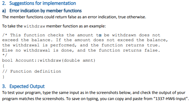 withdraw (amount) function to withdraw a specified amount from the account. The