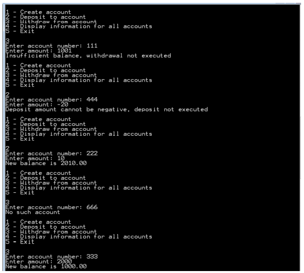 withdrawal is processed. Otherwise the withdrawal is not made and the function