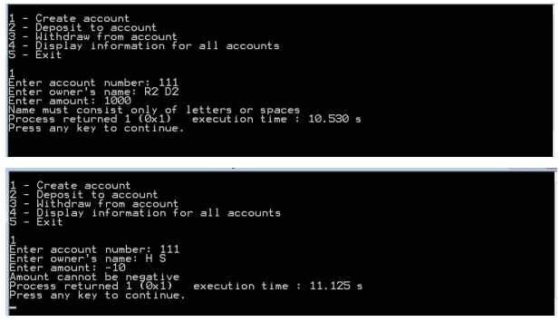 of money to the account. The function should first check if the