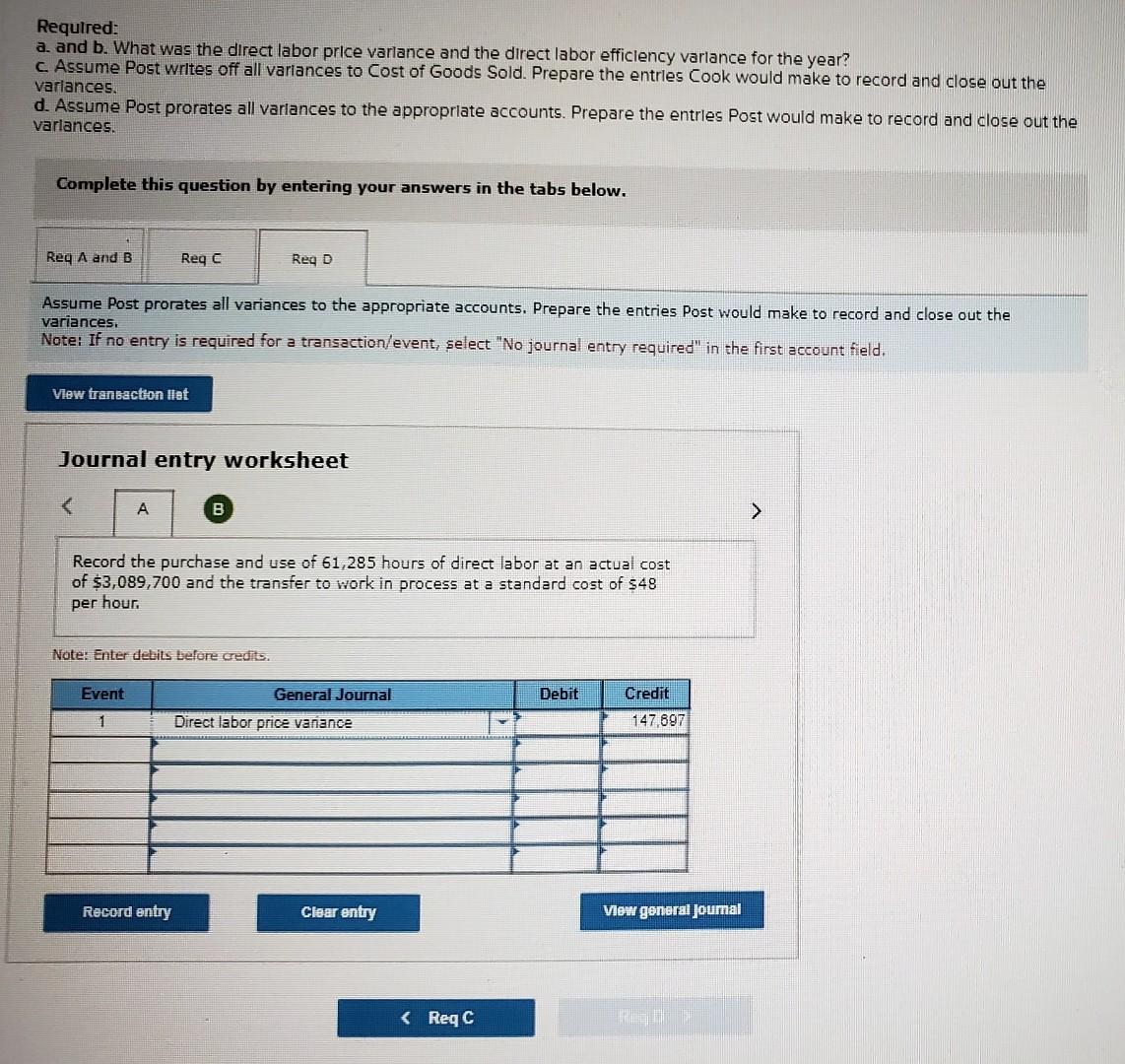 video systems. The year Just ended was Post's first year of operations