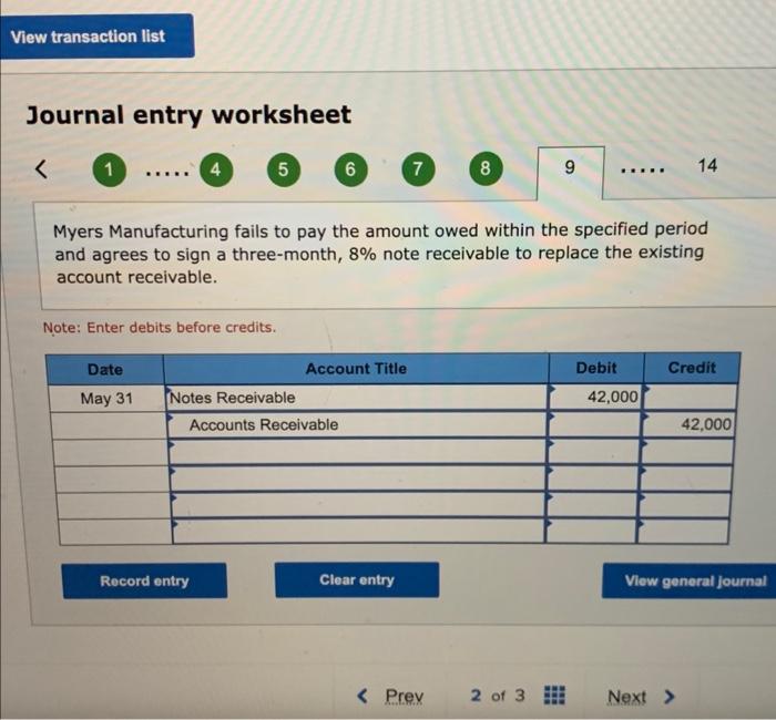 expense accounts. Note: Enter debits before credits. le one month of interest