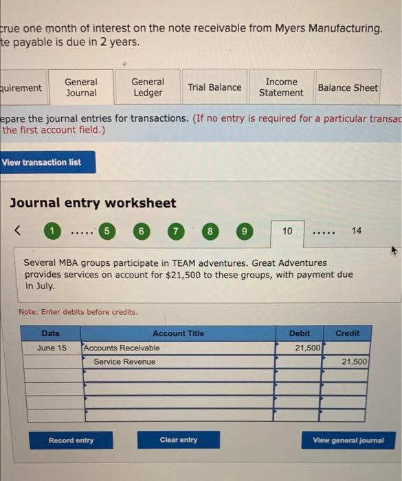 on the note receivable from Myers Manufacturin payable is due in 2