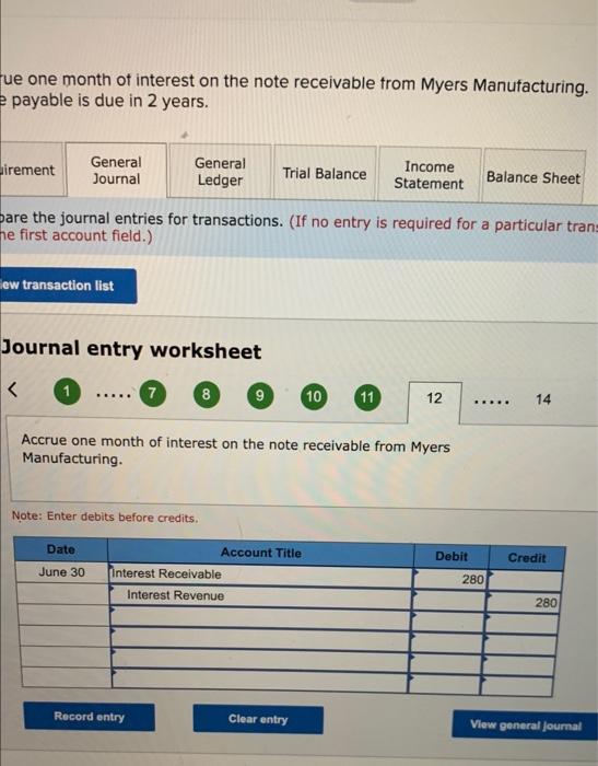 for a particular t e first account field.) Journal entry worksheet Record