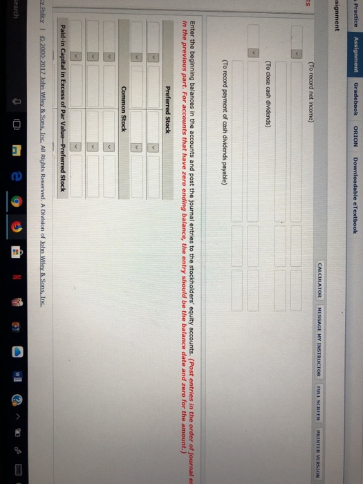 prepare the stockholders equity section of the balance sheet at December 31,