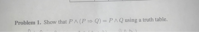 Problem I. Show that P A (P Q) = P A Q