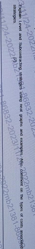 Explain Level and Subcontracting strategies using neat graphs and examples. Also,