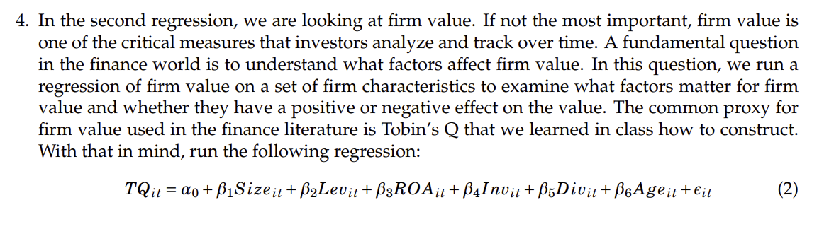 the WRDS platform. Provide your solutions in the Excel file, posted on