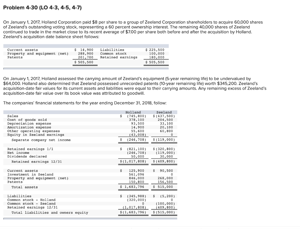 please answer A,B,and C Problem 4-30 (LO 4-3, 4-5, 4-7) On January