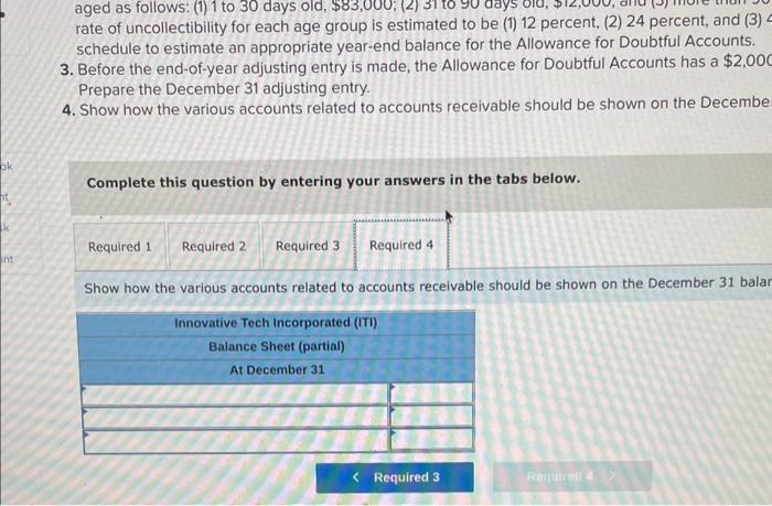 Innovative Tech incorporated (ITI) has been using the percentage of credit sales