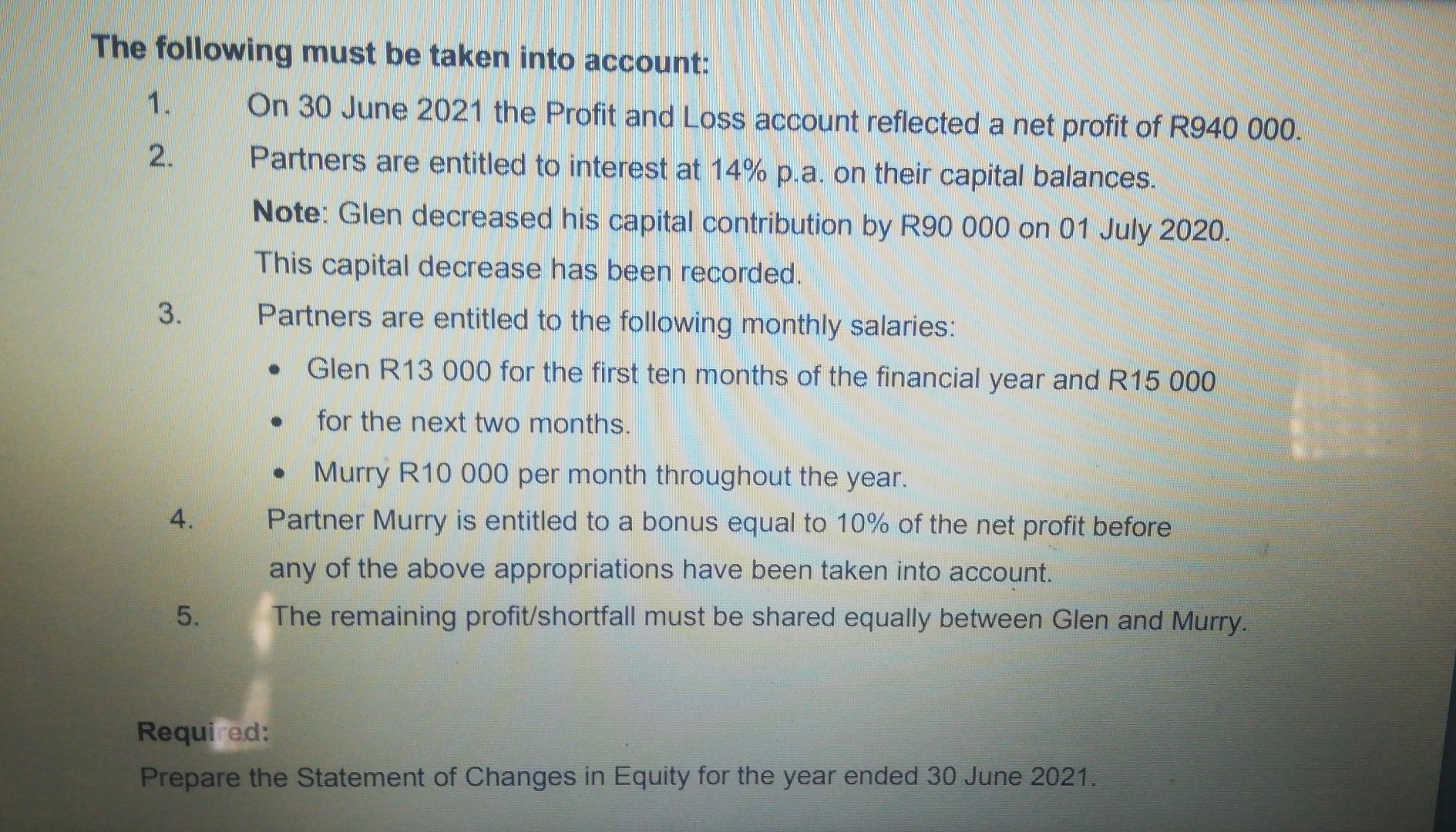 the accounting records of Total Limited, a partnership business with Glen and