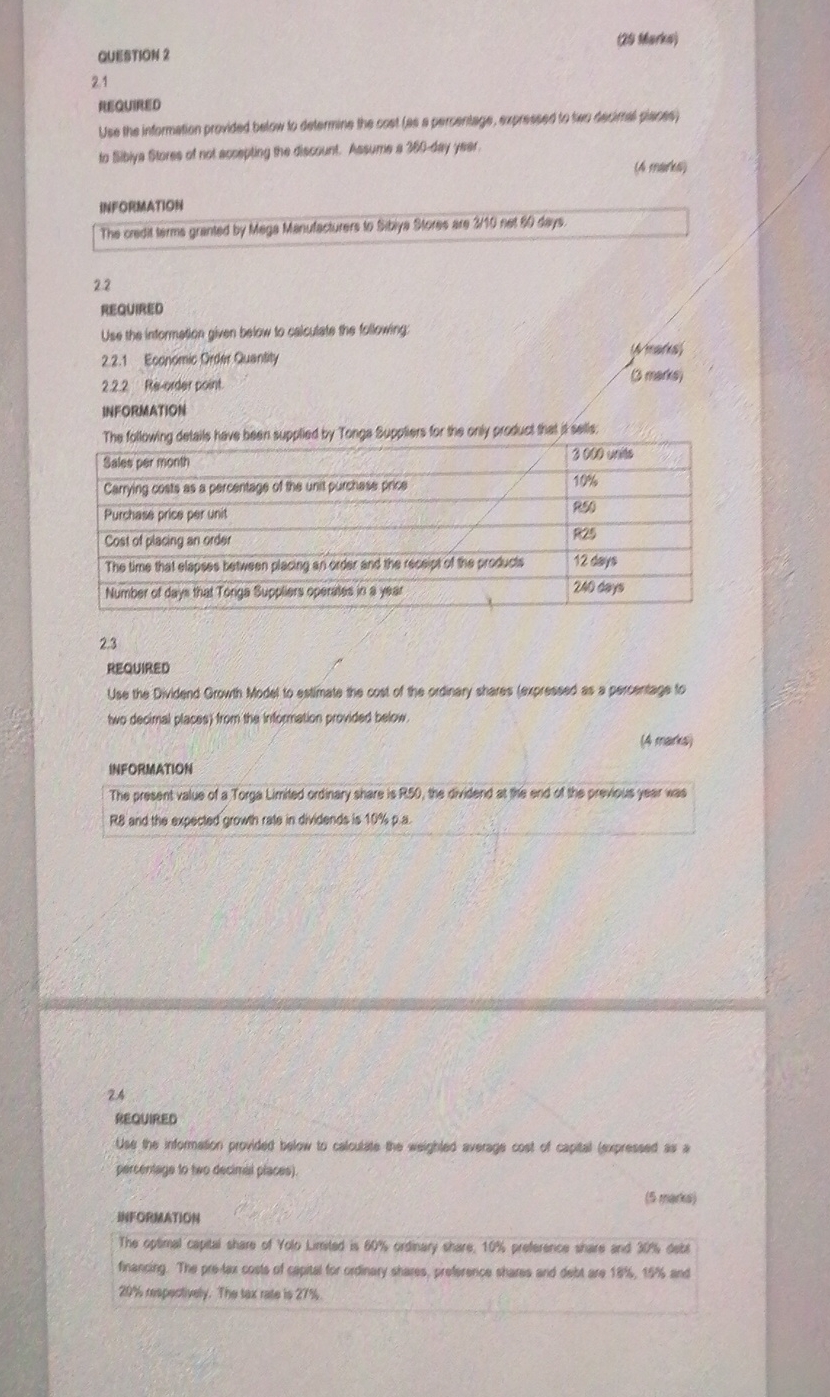  ouESTIOH 2 (as Morks) 21 hequines (4 marks) INFOPMATIOH 2.2 REQUREEO