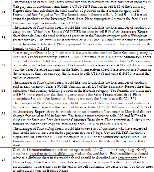 down to cell B53. Resize the column as needed to fit the