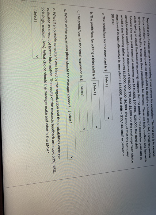 need help with thus HW problem asap! Suppose a distribution center is