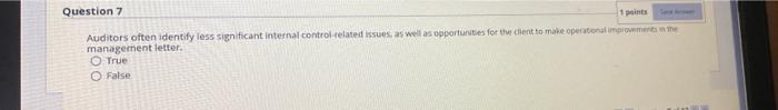  need only answers fast , without explaining Question 7 1 points