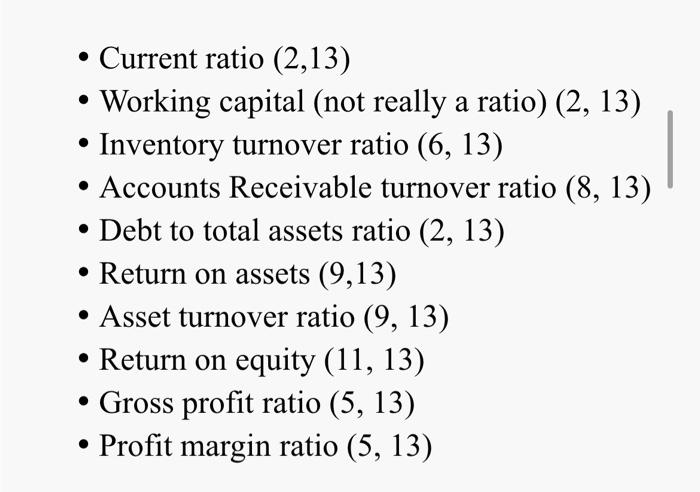  2. Using an Excel spreadsheet* and your company's financial statements, compute