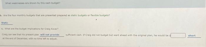 cash budget for the months of September October, November, and December. The