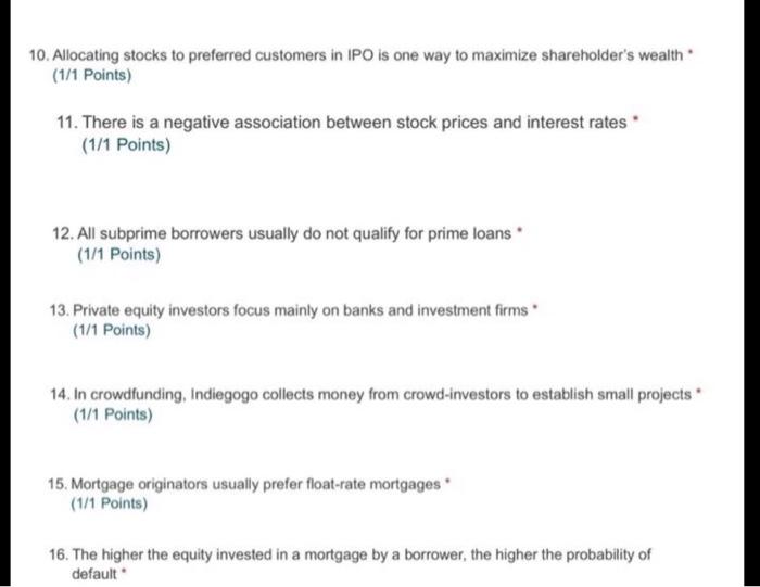 the mortgage before its maturity (0/1 Points) 6. According to the empirical