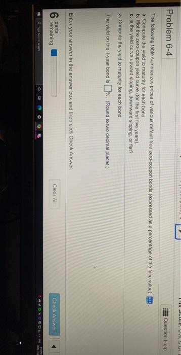  JLM 99 9 9. Problem 6-4 Question Help The following table