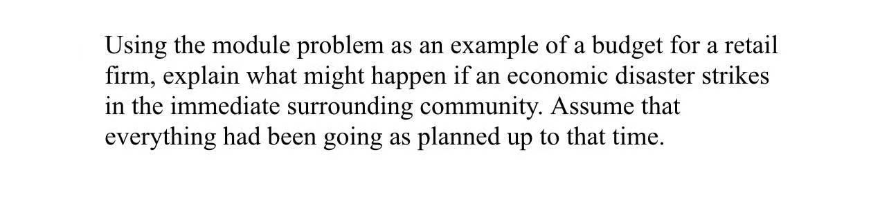  Using the module problem as an example of a budget for