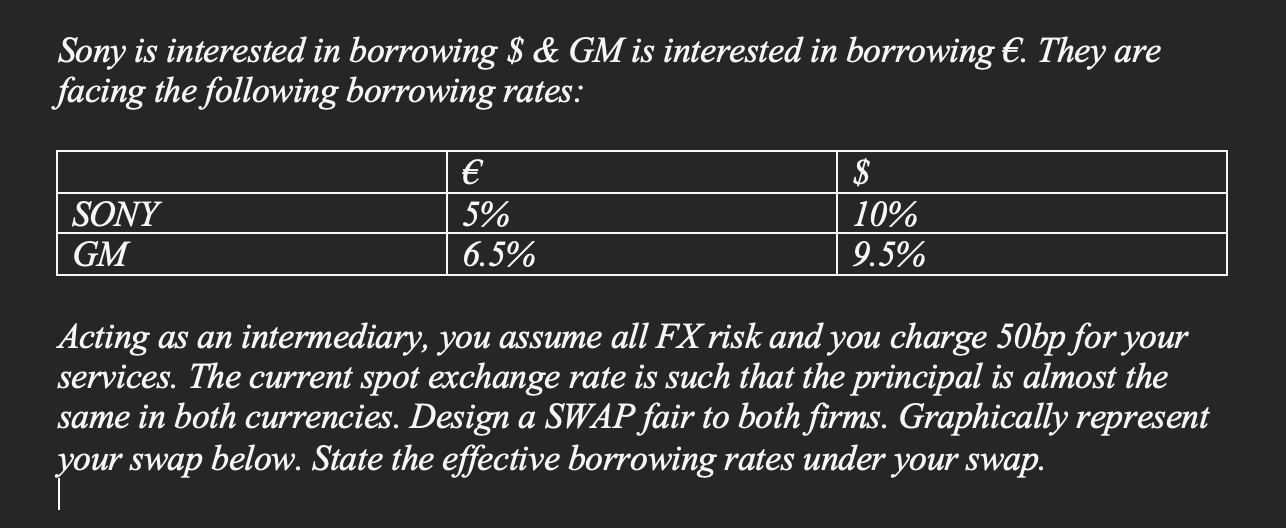  Sony is interested in borrowing \( \$ \& \)amp; \& is