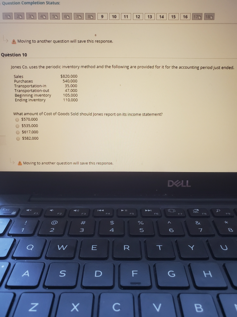  Question Completion Status: 56 7 9 10 11 12 13 14