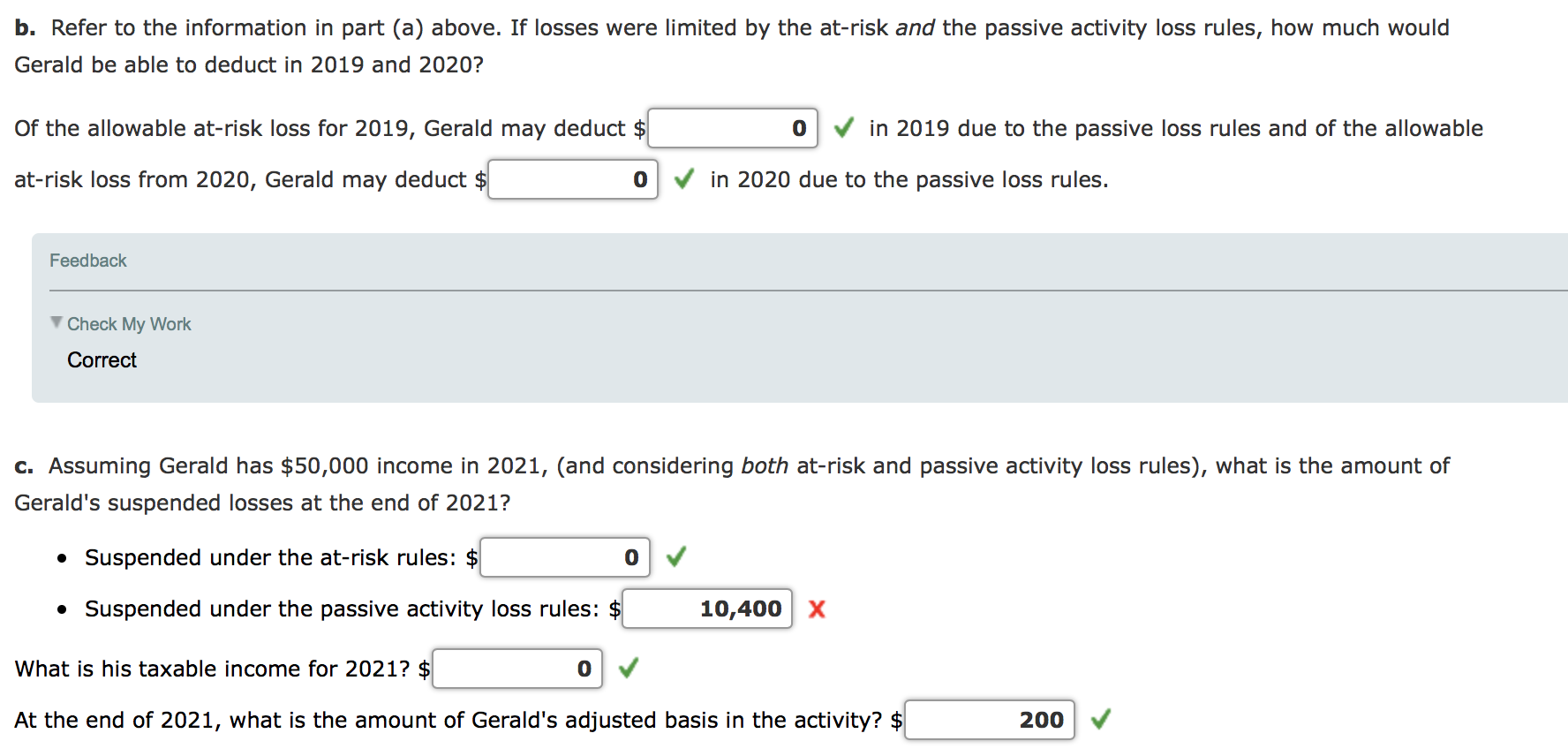 $198,000 in a passive activity, his sole investment venture. On January 1,