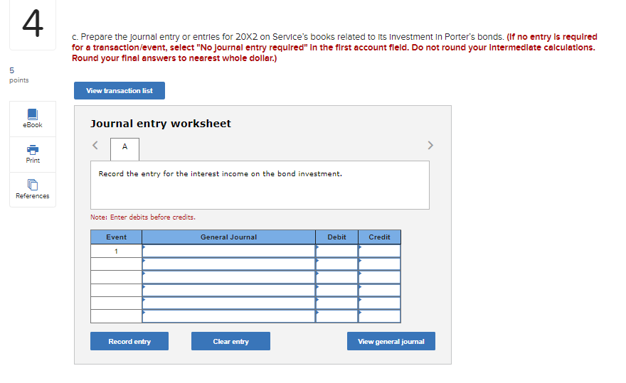 40 percent of Service's book value. On January 1, 20x1, Porter sold
