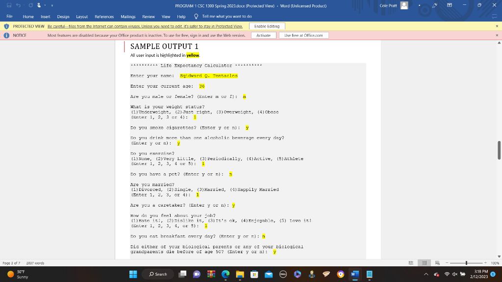 [starting pocint] 3. Gender (male/female) 4. Current weight (underweight, just right, overweight,