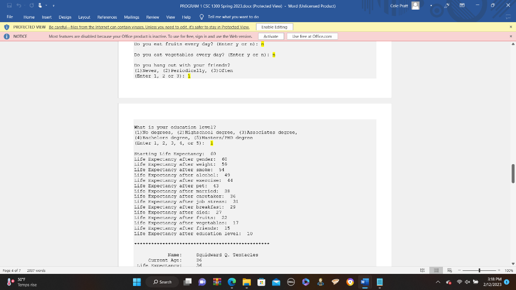 obese) 5. Smolve or vape (yeso) 6. Drink more than one alcoholic