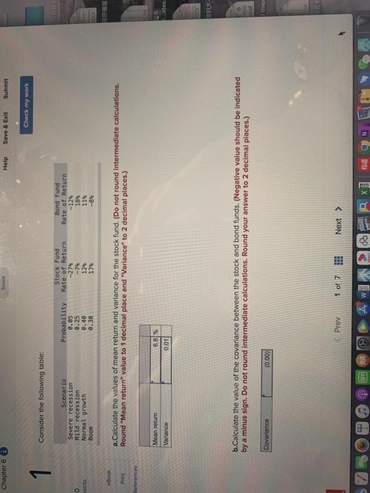  Chapter 6 0 Saved Help Save & Exit Submit Check my