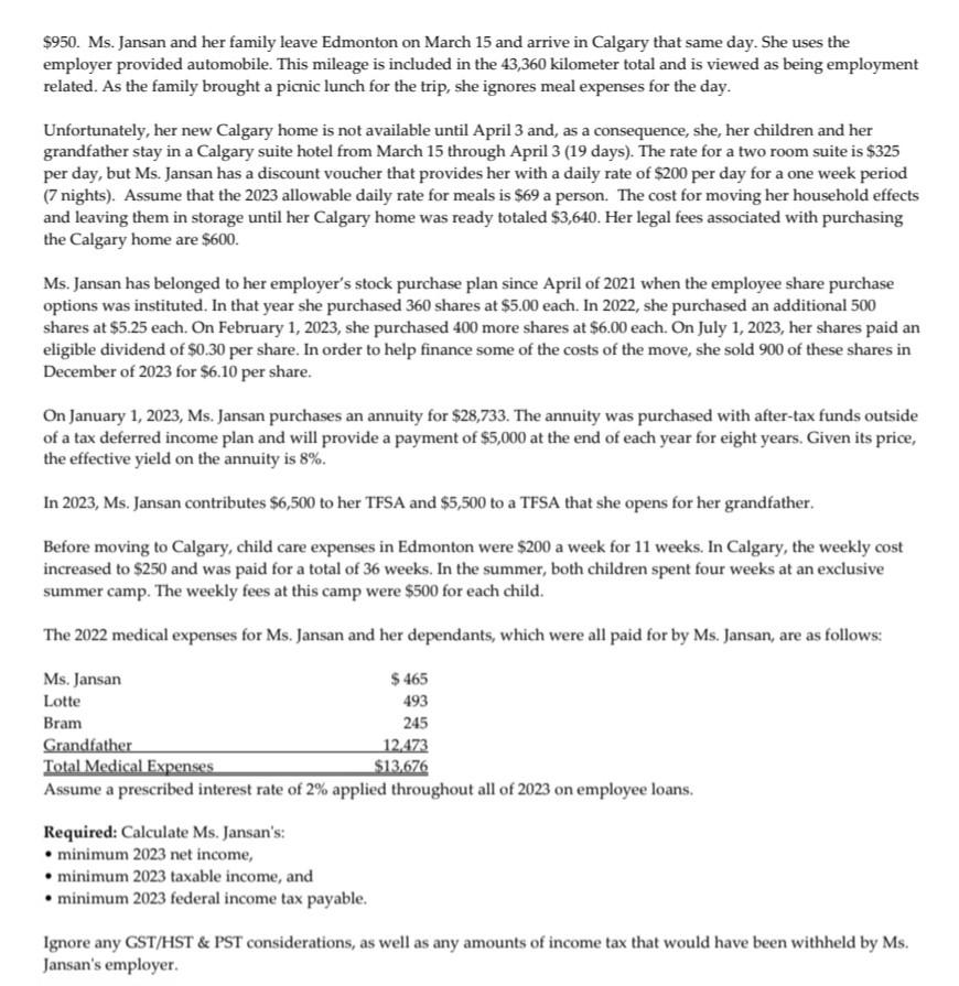 part of your submission for this question) Ms. Peta Jansan is 37