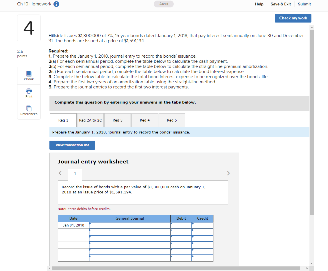 undefined Ch 10 Homework i Saved Help Save & Exit Submit Check