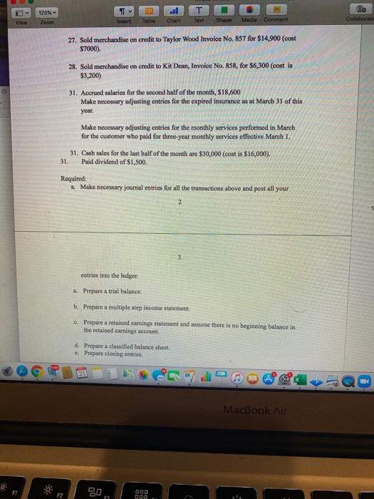 (terms of all credit sales are 2/10, 1/30, unless otherwise stated in