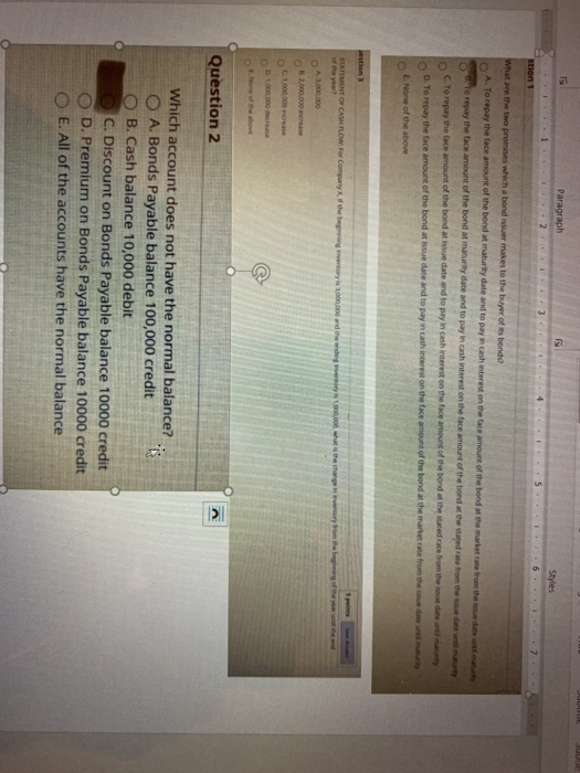  Paragraph 3 Styles 6 stion 1 What are the two promises