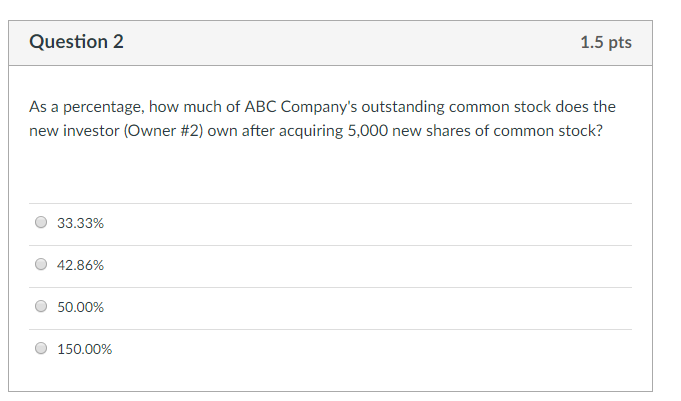 by one owner (Owner #1) who owns 100% of the 10,000 shares