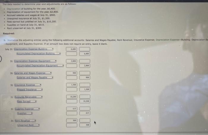 Adjusting Entries and Adjusted Trial Balances Reece Financial Services Co., which specializes