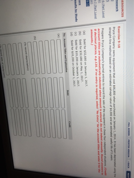  FULL SCREEN NEXT PRINTER VERSION BACK ESOURCES mework Exercise 9-10 Pryce