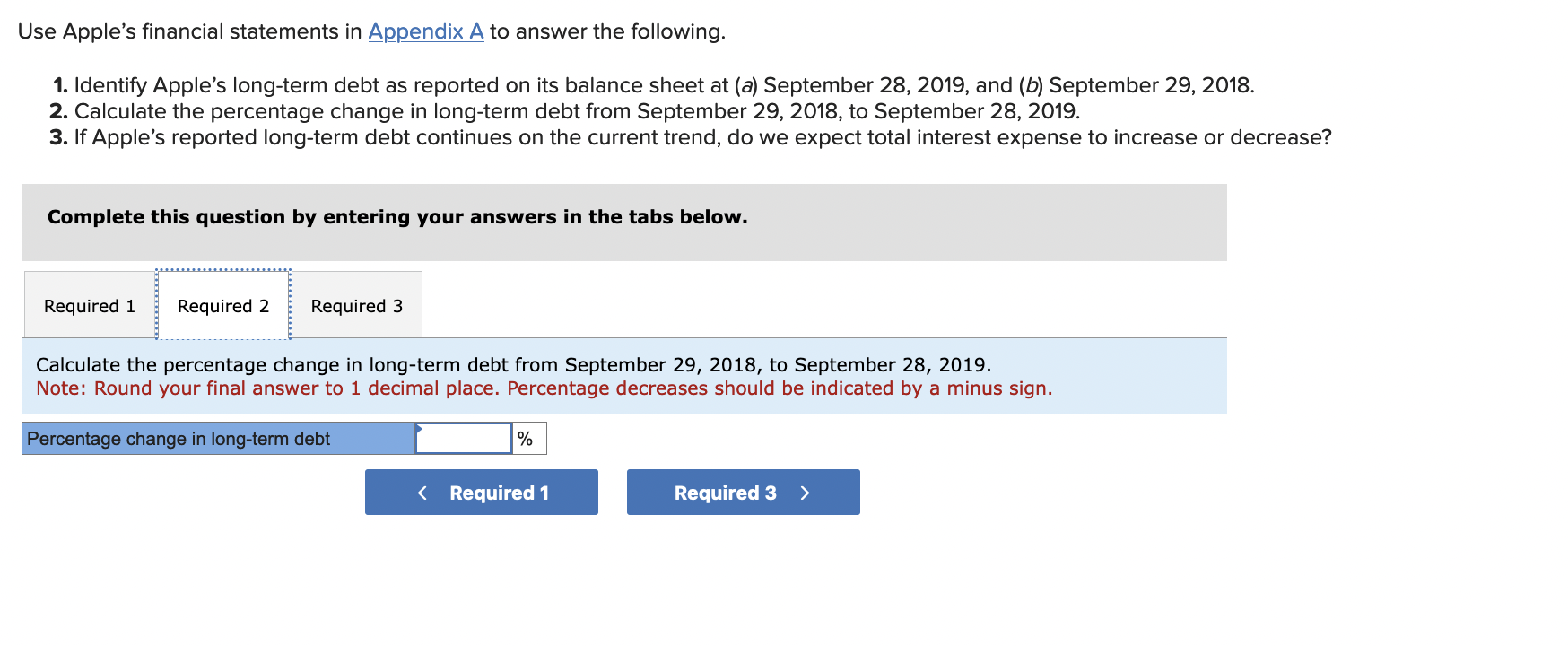 1. Identify Apple's long-term debt as reported on its balance sheet at