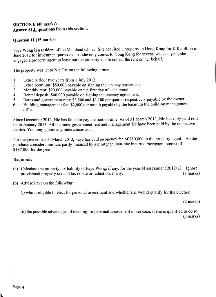  SECTION B (40 marks) Answer ALL questions from this section. Question