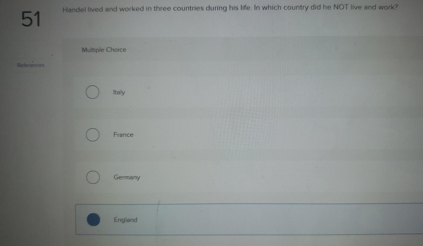 suffer from late in life? 48 Multiple Choice References Blindness Poverty Deafness