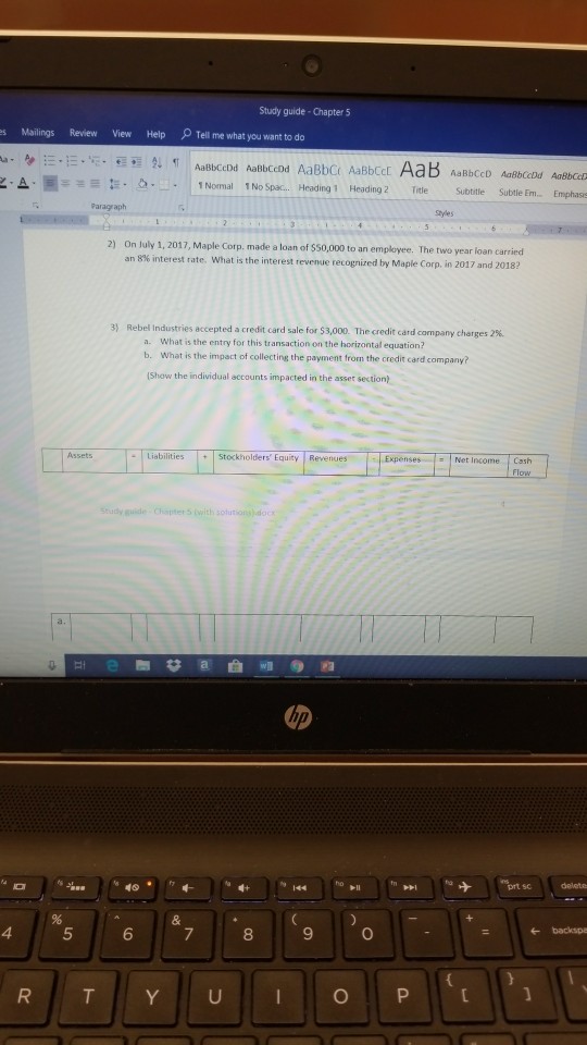 Study guide- Chapter 5 es Mailings Review View Help Tell me