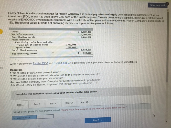  Check my work Casey Nelson is a divisional manager for Plgeon