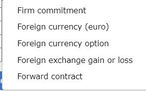 Gain on firm comittment Gain on foreign contract Gain on foreign currency