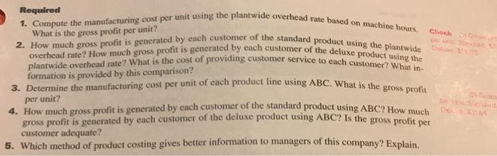 makes two distinct products with the following information available for each Problem