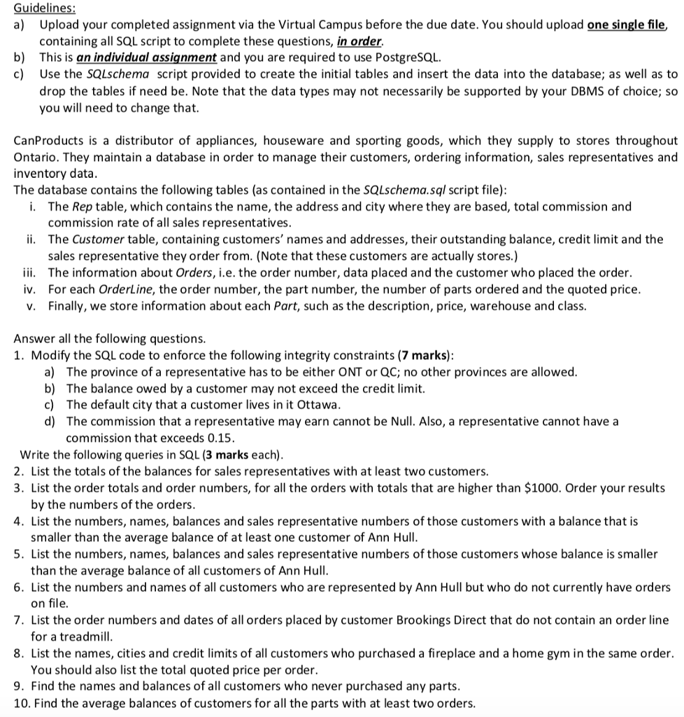 PLEASE HELP WITH QUESTIONS 2-10. THANKS! CREATE TABLE REP (REP_NUM CHAR(2) PRIMARY
