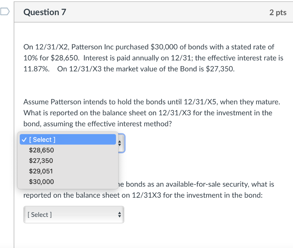 Type or paste qu Question 7 2 pts On 12/31/X2, Patterson Inc
