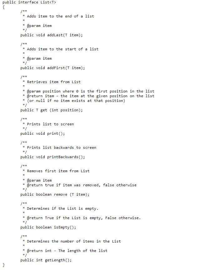the printBackwards method. QueueInterface.java is well defined interface for a Queue ADT