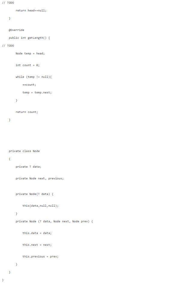 one, based on the doubly link list you developed in Assignement 1