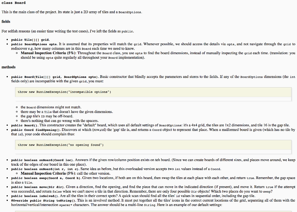 Tests: /* * compiling: * javac -cp .:someJunitVersion.jar Thisfile.java * * running: